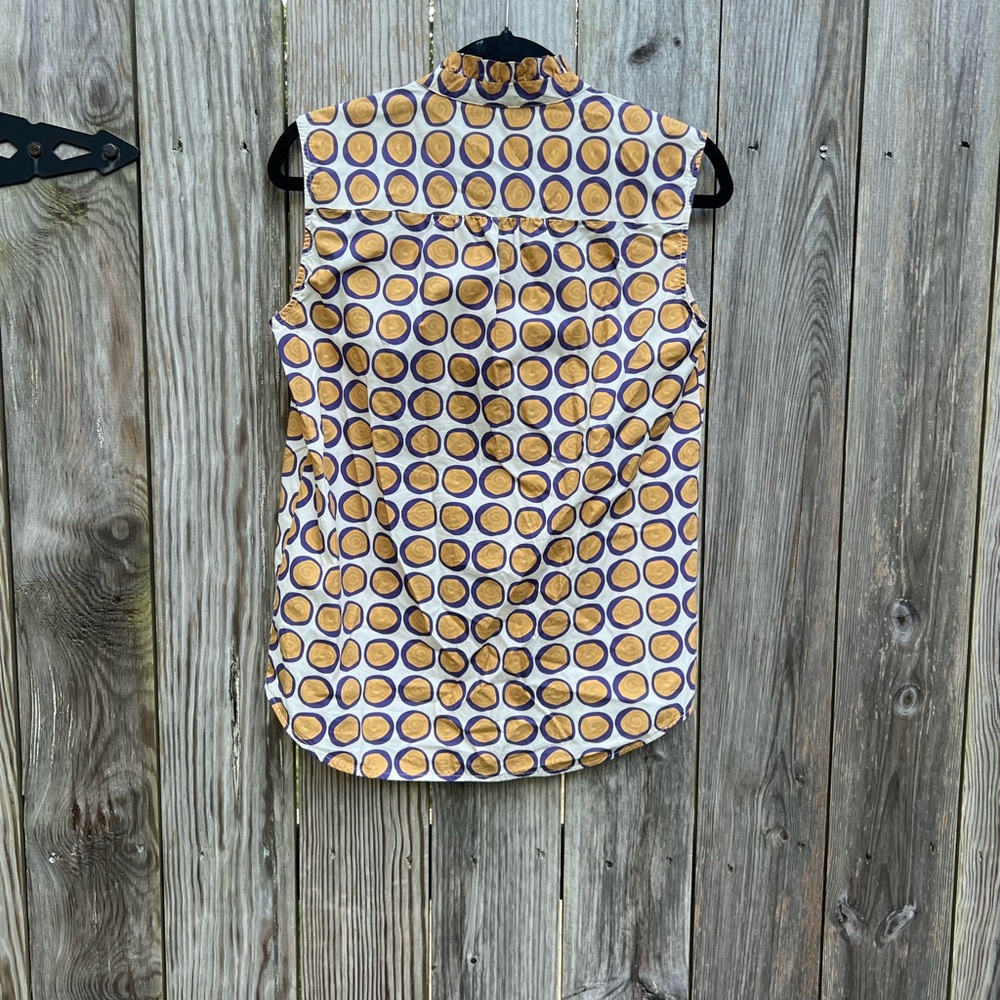 0039 Italy Sleeveless Polka Dot Ruffle Top size XS - Picture 8 of 9